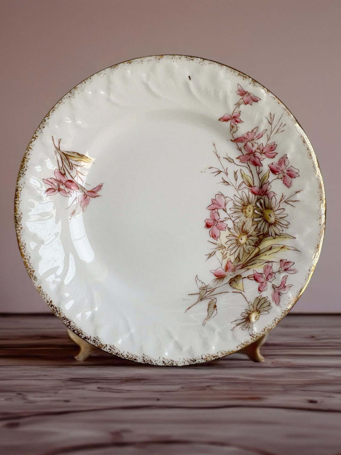 Antique Edwardian Teacup, Saucer and Tea Plate Trio