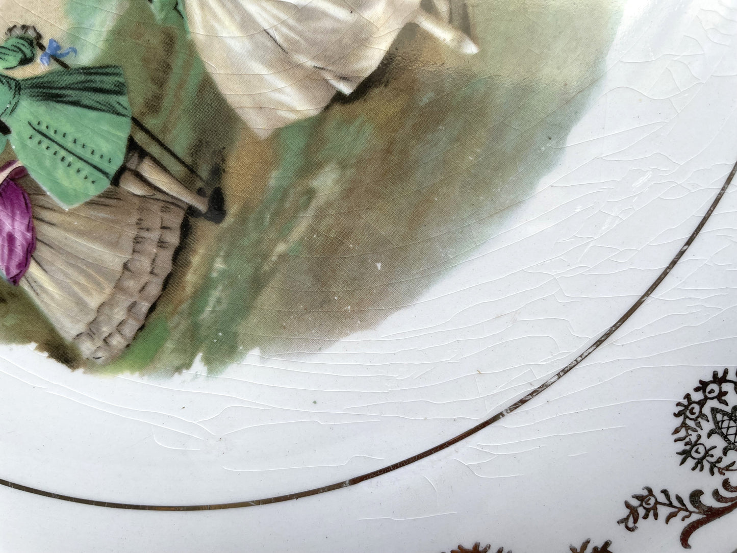 Fragonard Style Vintage Decorative Plate