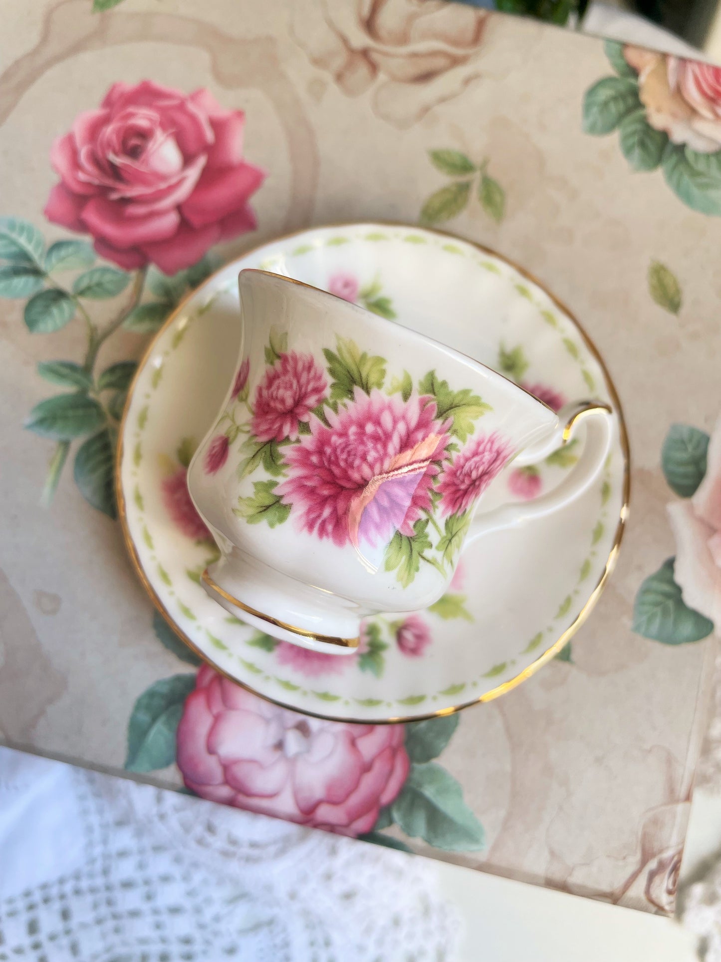 Miniature Royal Albert November Teacup and Saucer Duo