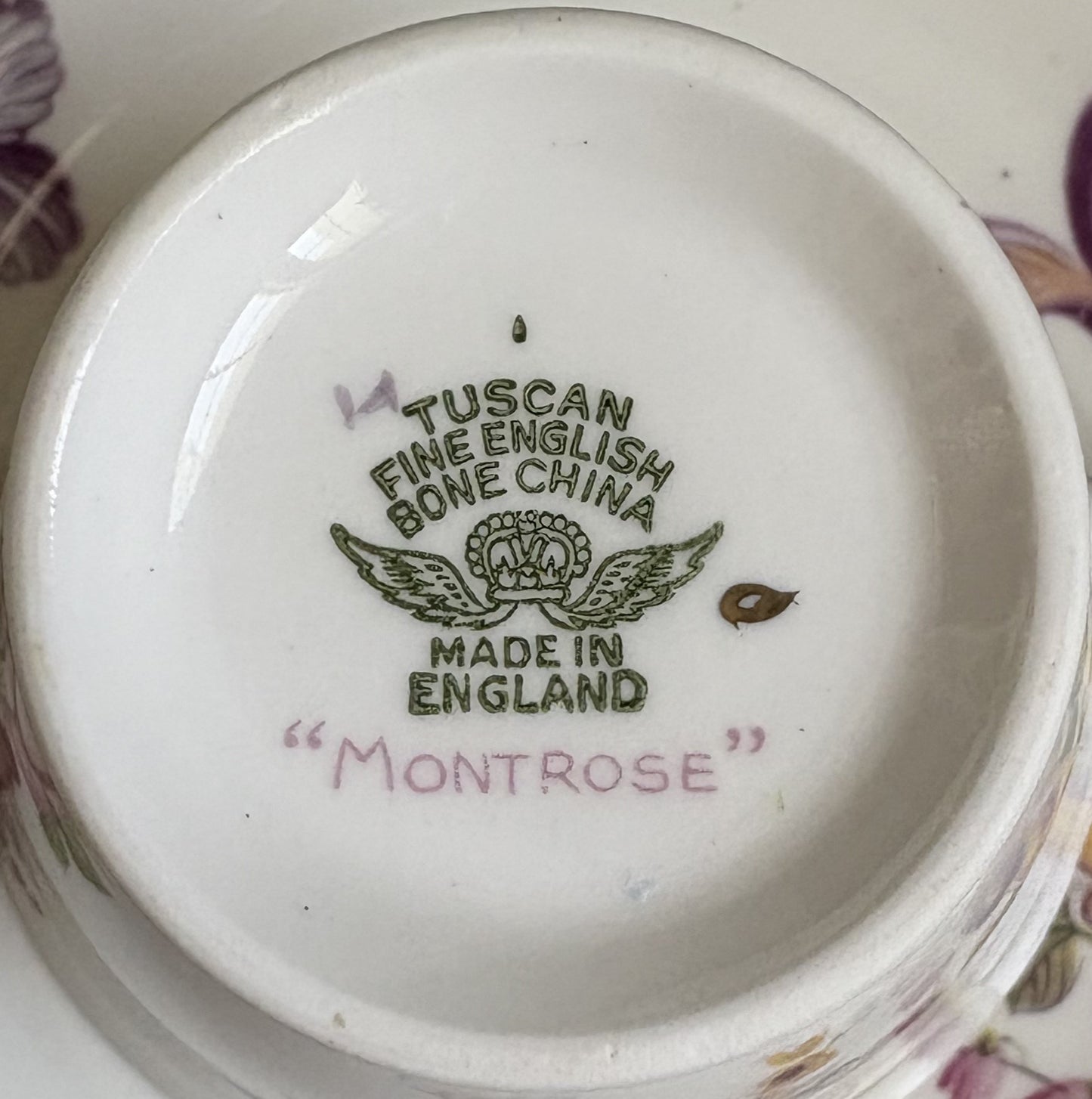 Vintage Tuscan China Teacup, Saucer and Tea Plate Trio