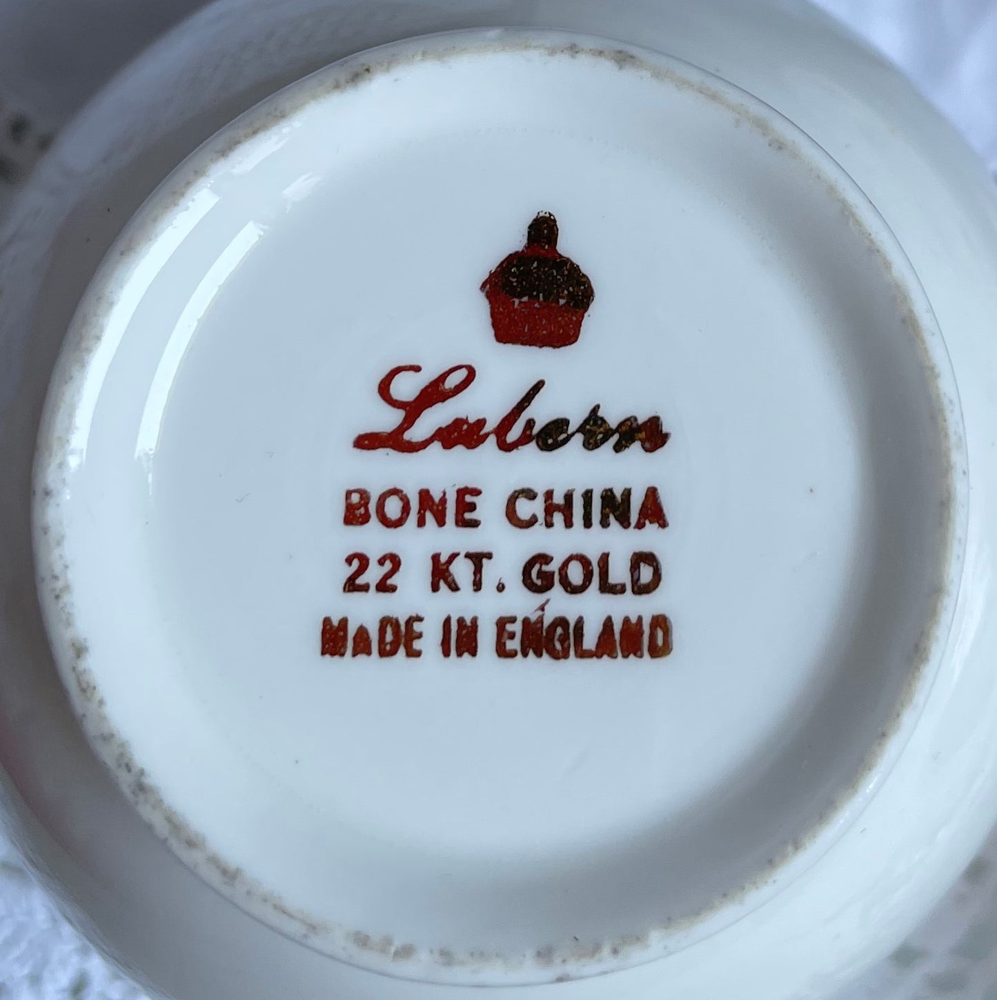 Vintage Lubern 22KT Gold Teacup, Saucer & Tea Plate Trio