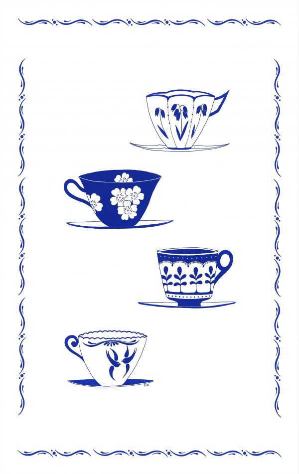 Made in UK 'China Blue' Cotton Tea Towel