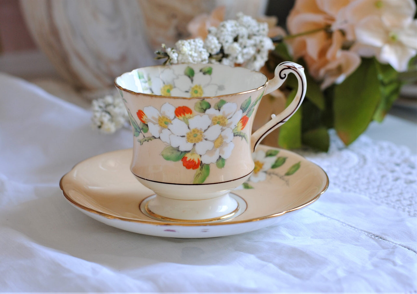 Paragon Star 'Apple Blossom' Demitasse Teacup Duo