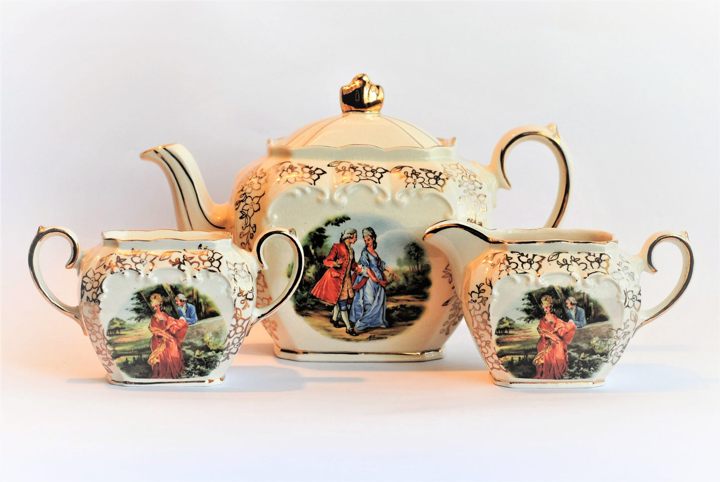 Vintage Sadler Tea Pot, Sugar Bowl and Milk Jug Set