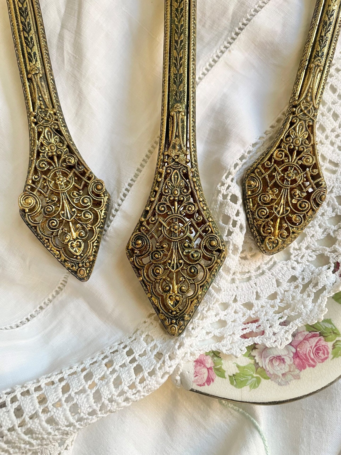 Vintage Lady's Vanity Hand Mirror and Brush Set