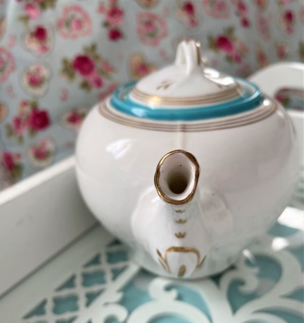 Rare Turquoise Victorian Teapot For One