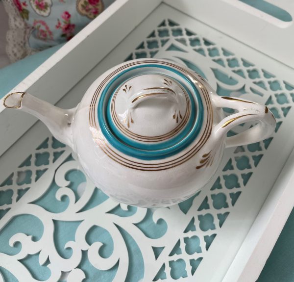 Rare Turquoise Victorian Teapot For One