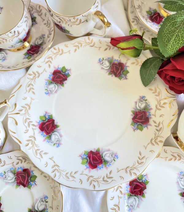 Vintage Queen Anne Roses 14 Piece Tea Set