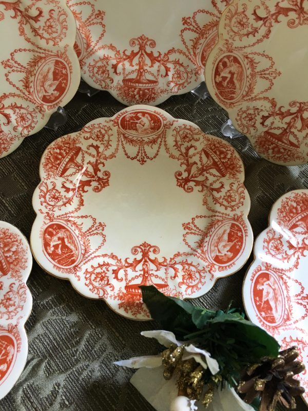 Set of Antique Wileman Cameo Side Plates