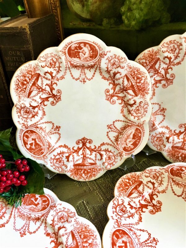 Set of Antique Wileman Cameo Side Plates