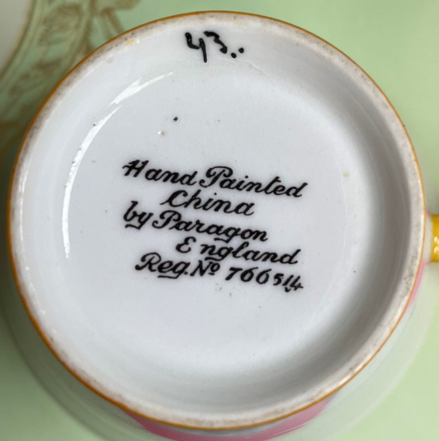 Tulip Paragon Hand Painted Art Deco Coffee Cup Trio