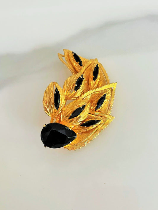 Vintage English Golden Feather Brooch