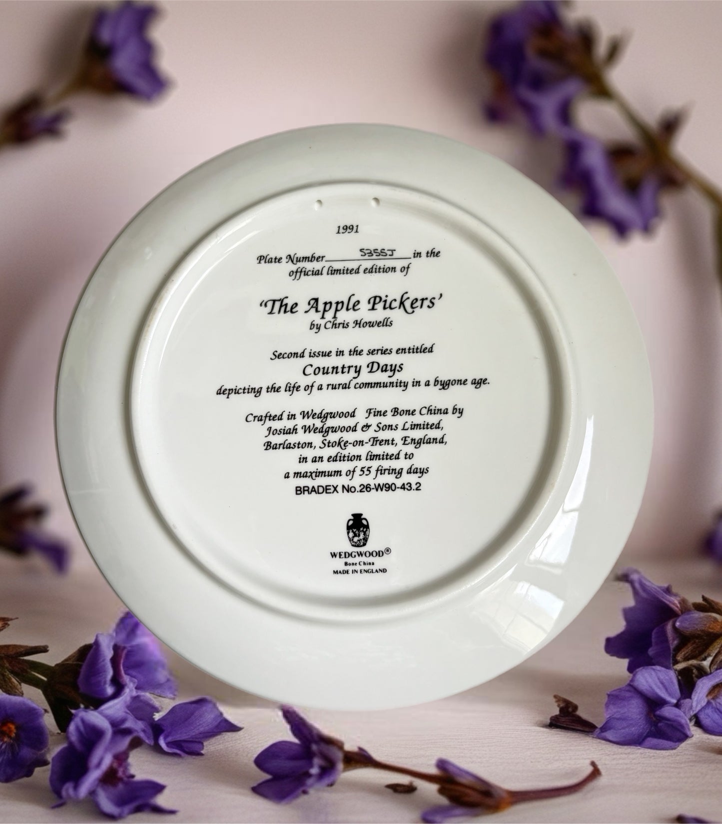 Limited Edition Wedgwood The Apple Pickers Wall Plate