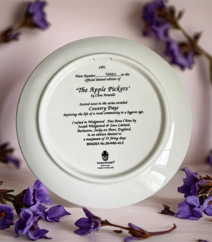 Limited Edition Wedgwood The Apple Pickers Wall Plate