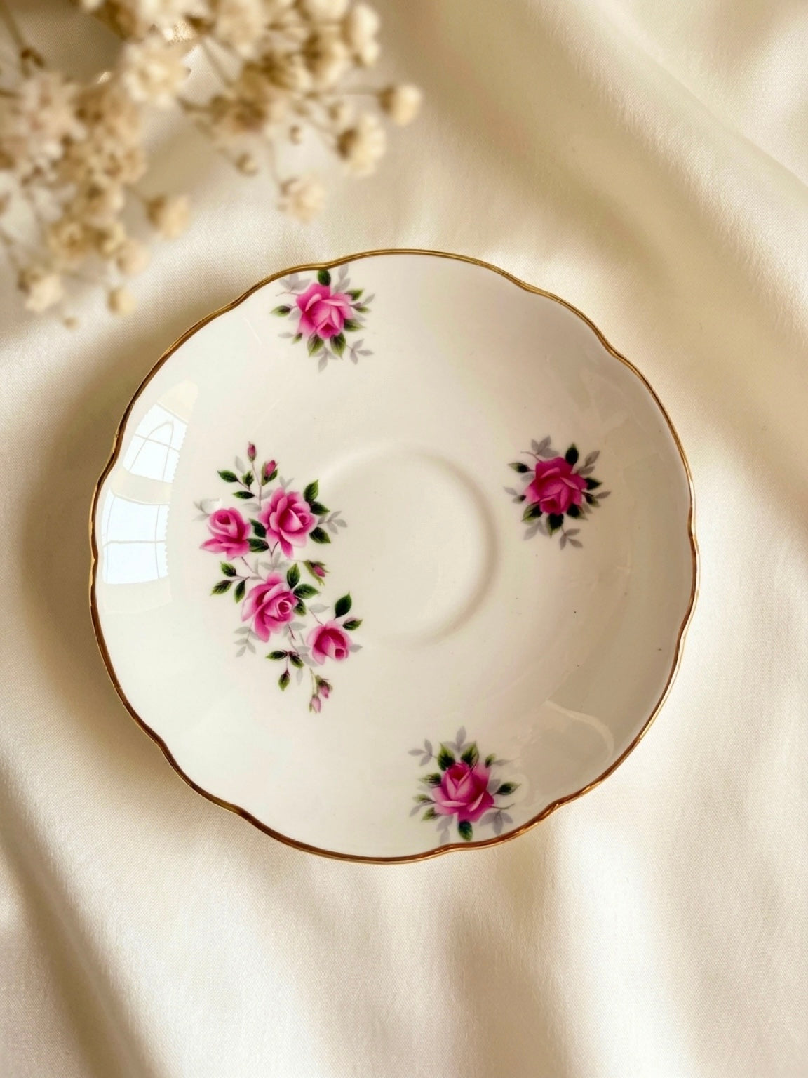 Vintage English Teacup, Saucer and Tea Plate trio