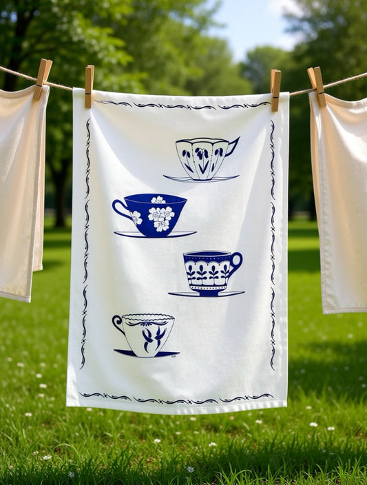 Made in UK 'China Blue' Cotton Tea Towel