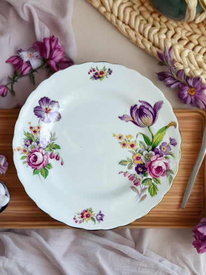 Vintage Tuscan China Teacup, Saucer and Tea Plate Trio