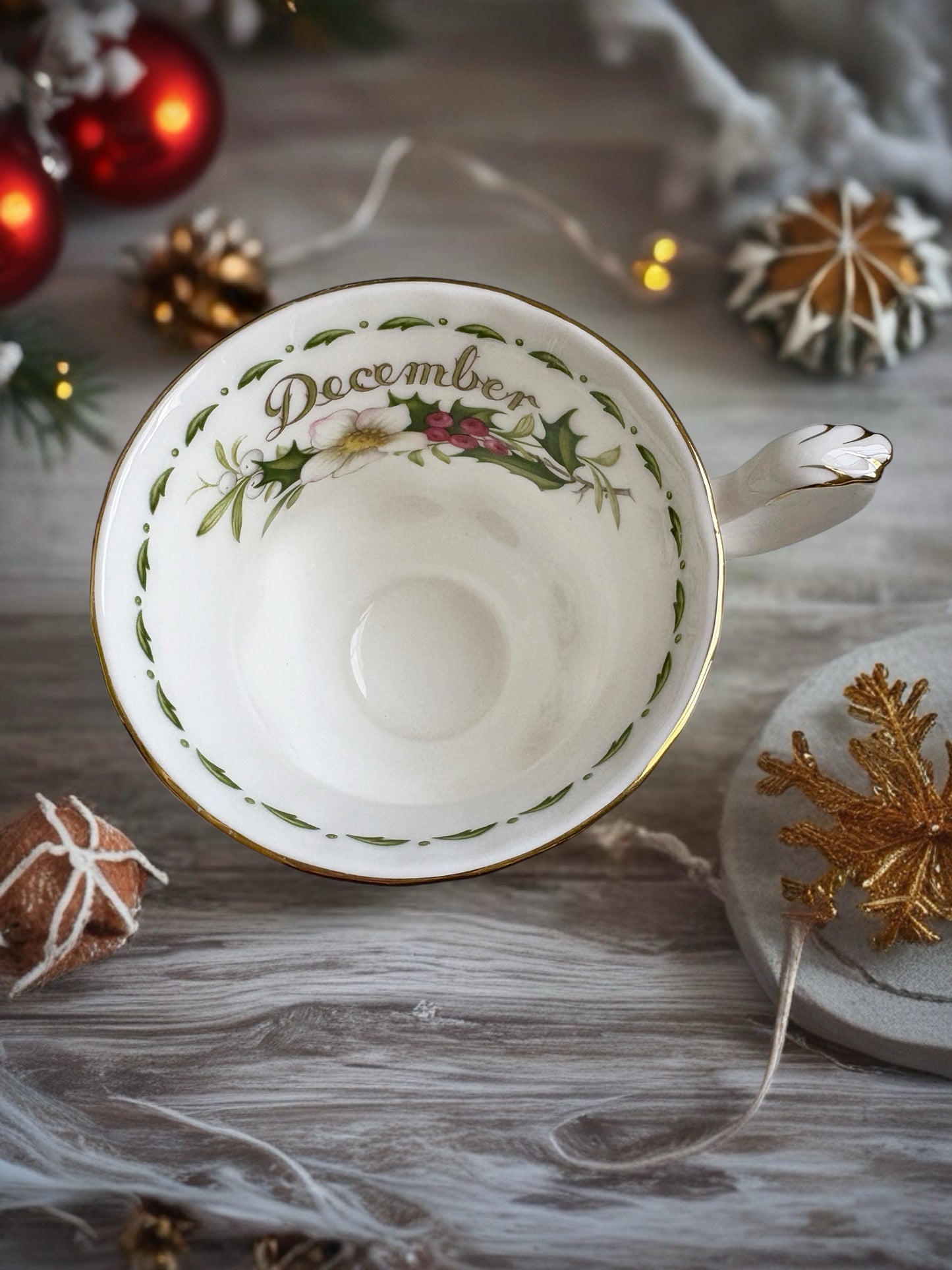 December Royal Albert Flower of the Month Teacup and Saucer