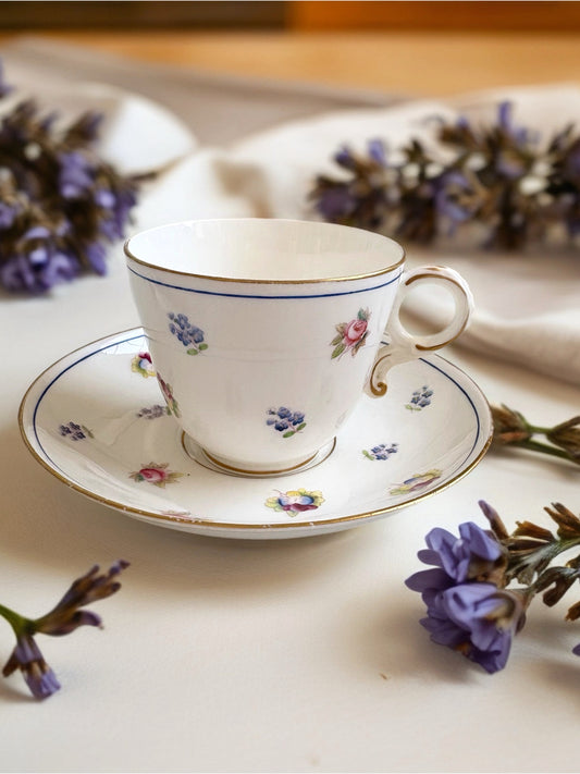 Dainty Antique Teacup, Saucer Duo