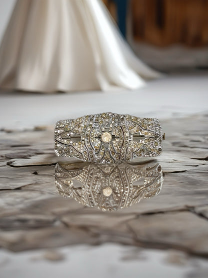 Art Deco Bridal Bling Brooch