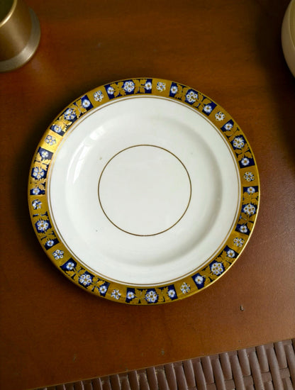 Antique Diamond China Teacup, Saucer and Tea Plate Trio