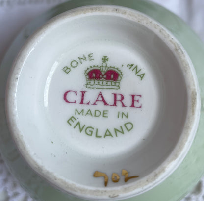 Vintage Clare Teacup, Saucer & Tea Plate Trio