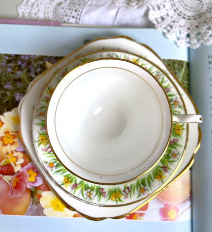 Vintage Clare Teacup, Saucer & Tea Plate Trio