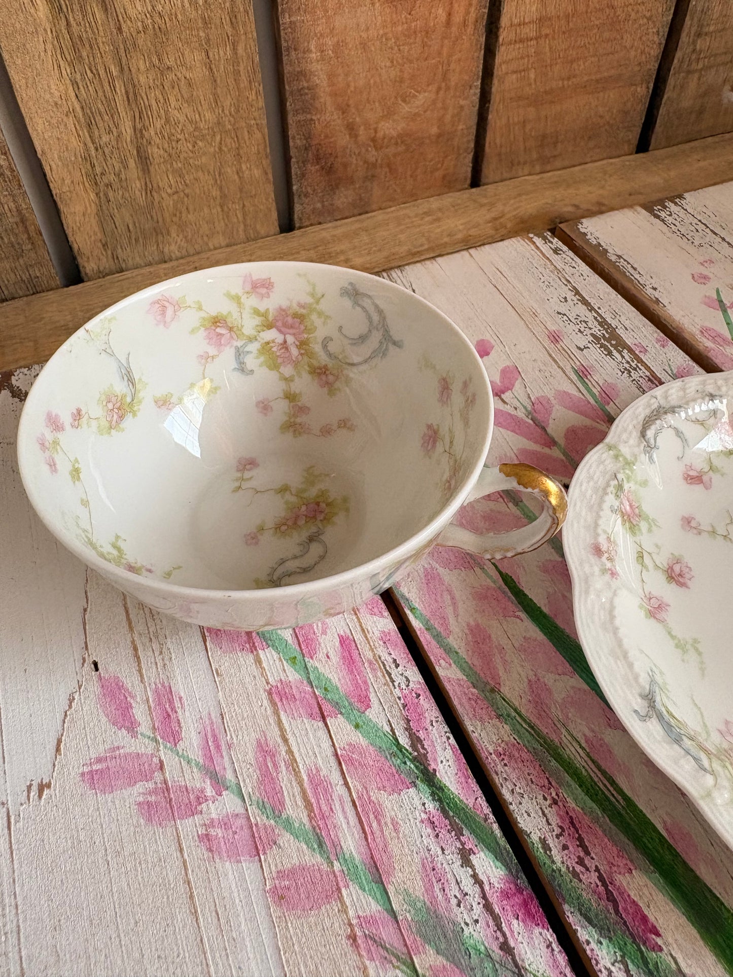 Princess French Antique Teacup and Saucer Duo