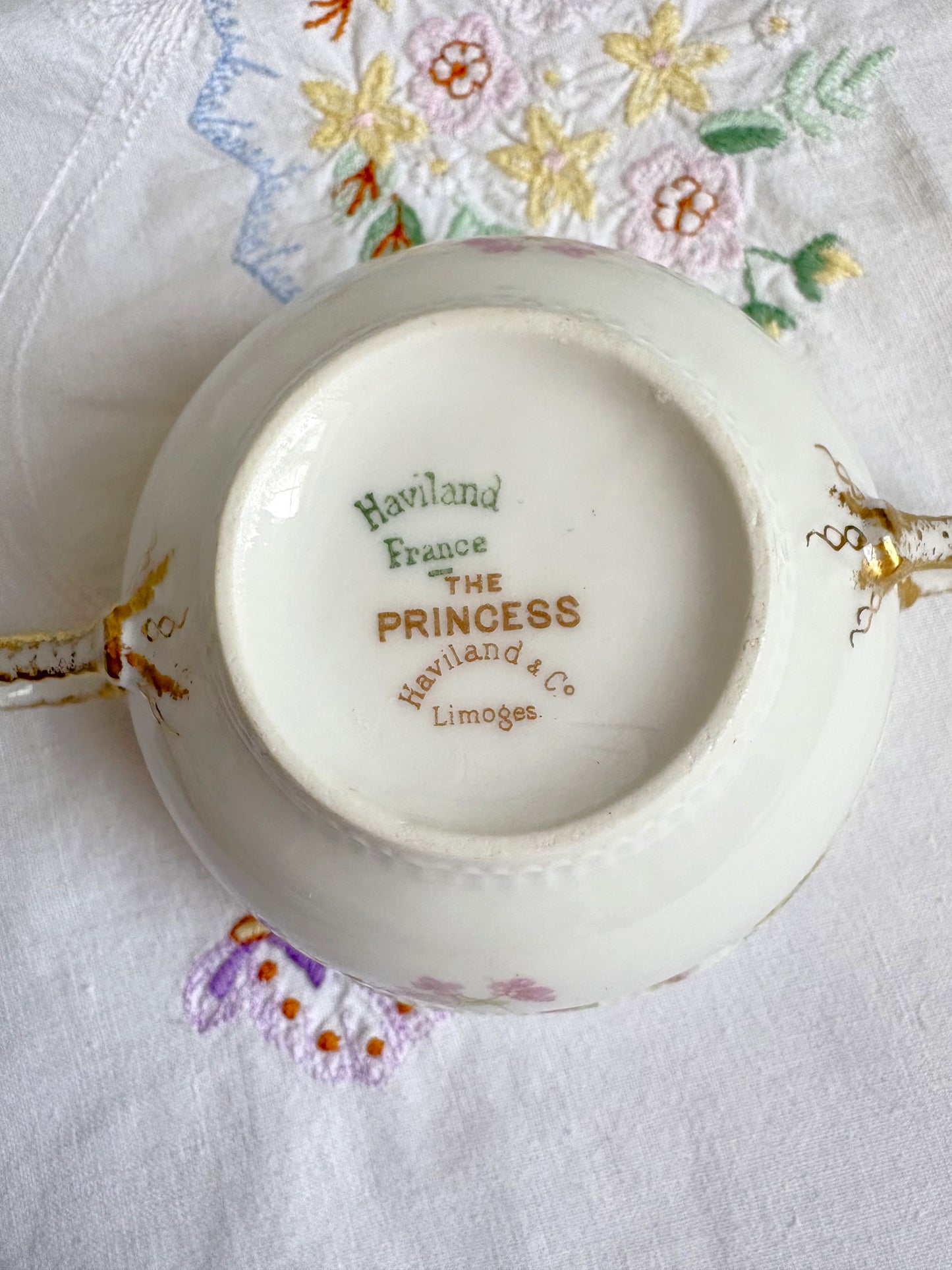 Antique French Princess Hot Chocolate Cup and Saucer