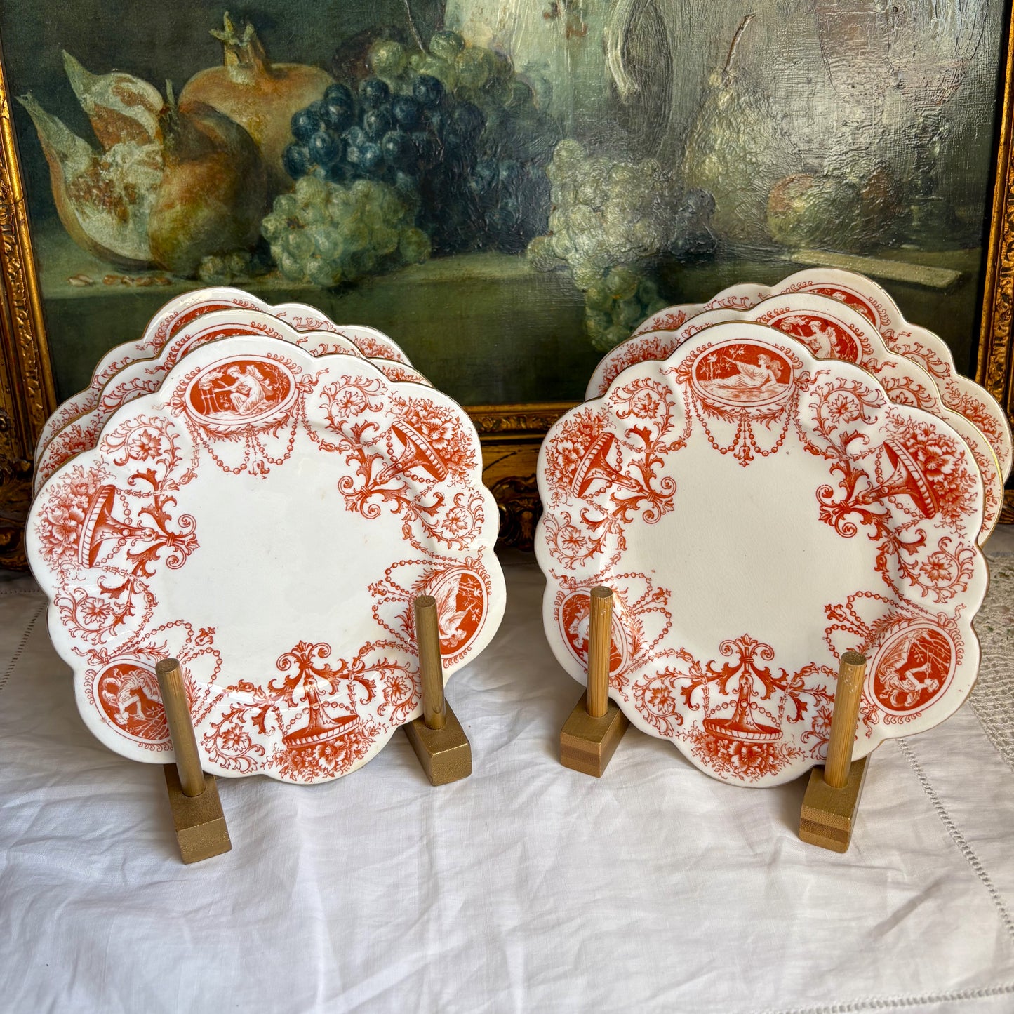 Antique Wileman Snowdrop Cameo Side Plates