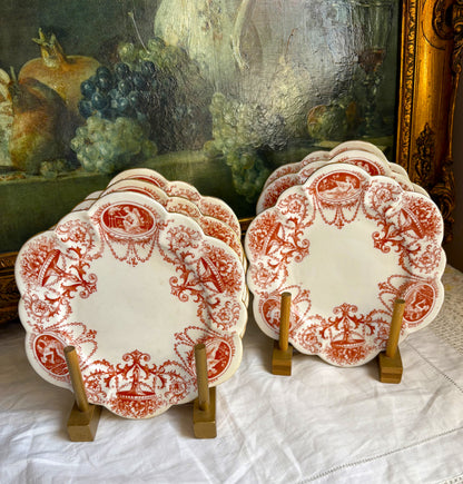 Antique Wileman Snowdrop Cameo Side Plates