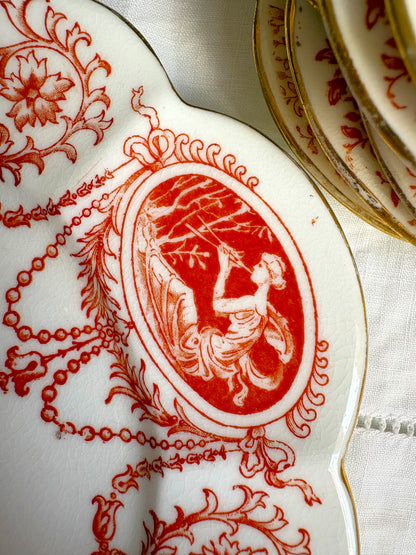 Antique Wileman Snowdrop Cameo Side Plates