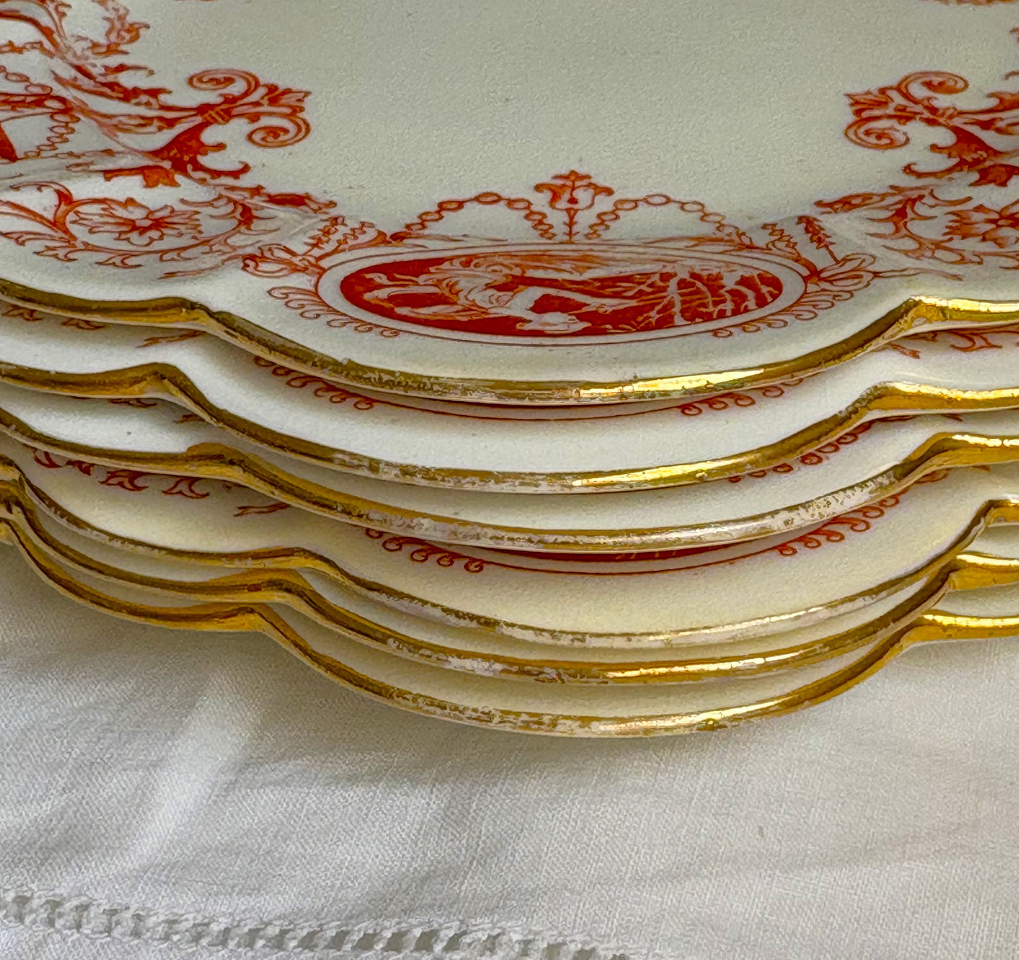 Antique Wileman Snowdrop Cameo Side Plates