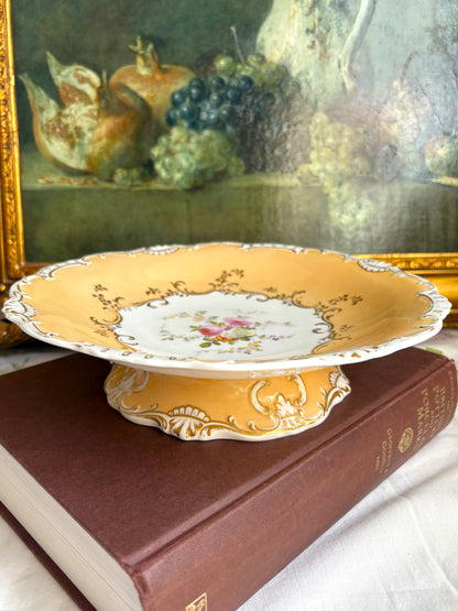 Antique Victorian Hand Painted Circular Comport Plate