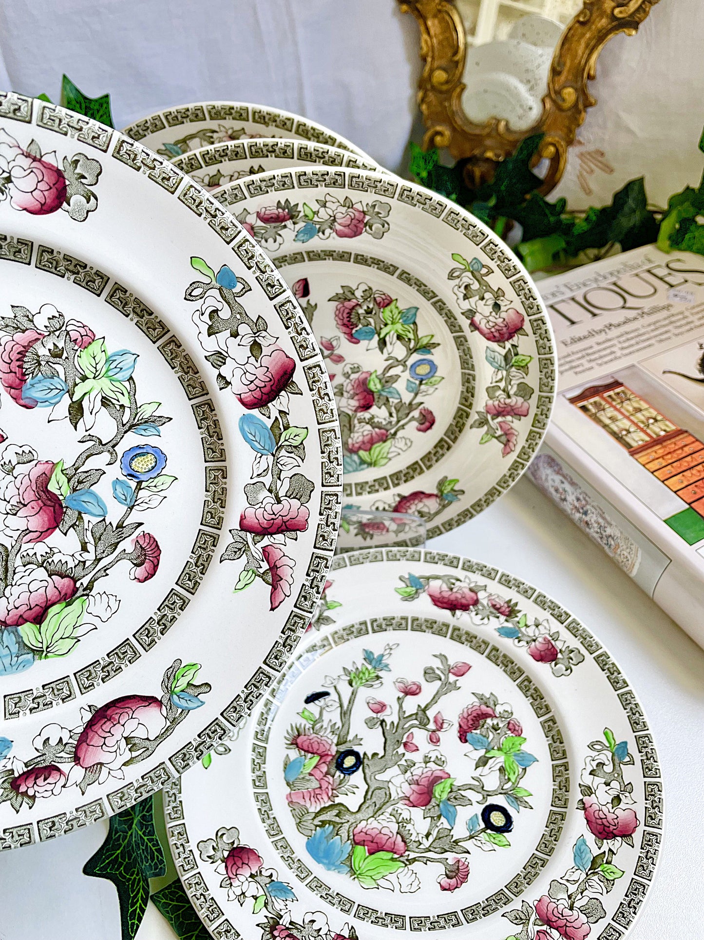 Indian Tree Set of Six Quarter Plates