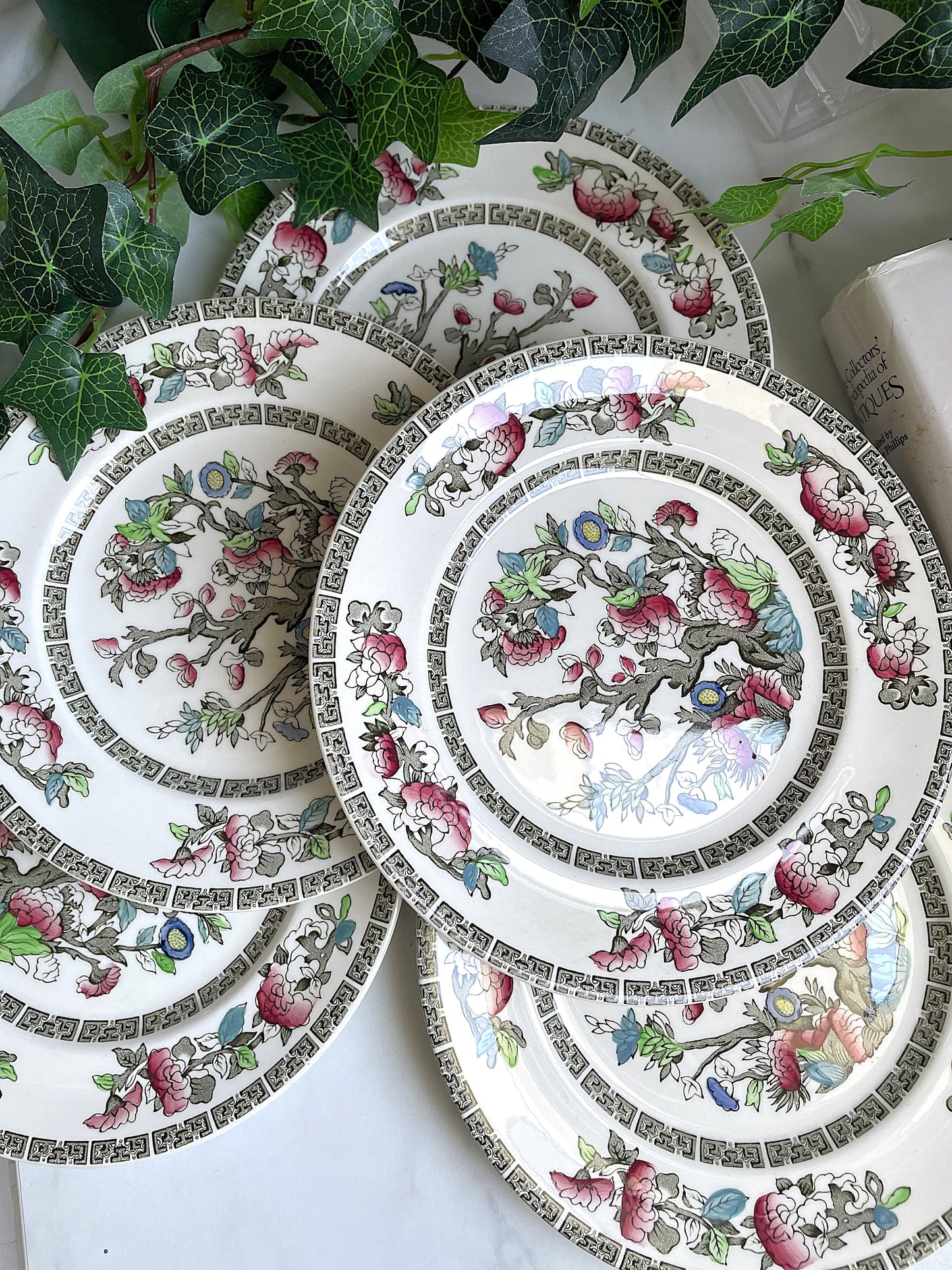 Indian Tree Set of Six Quarter Plates