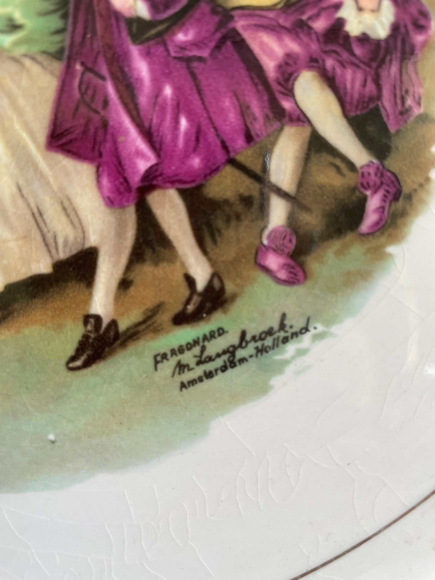 Fragonard Style  Vintage Decorative Plate