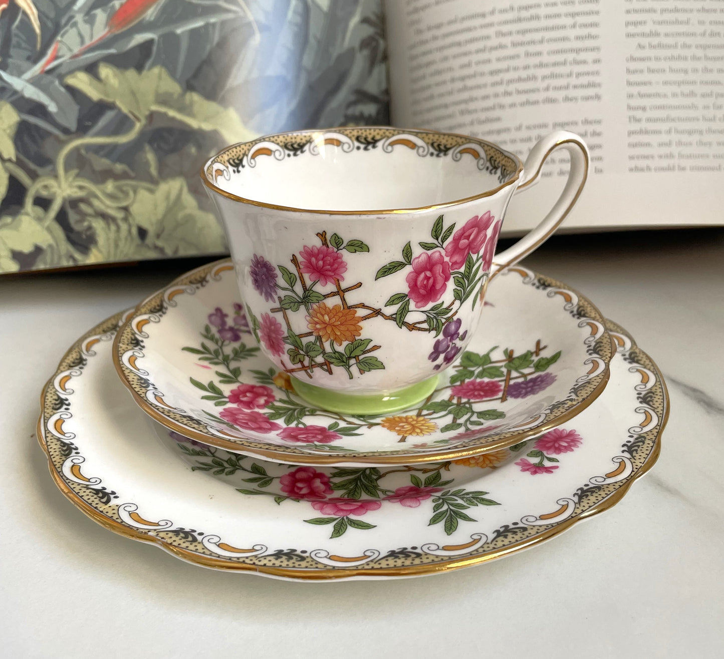 Mikado Aynsley Teacup, Saucer and Tea Plate Trio