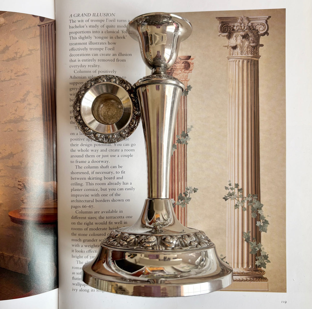 Vintage English Silver Plated Candle Stand
