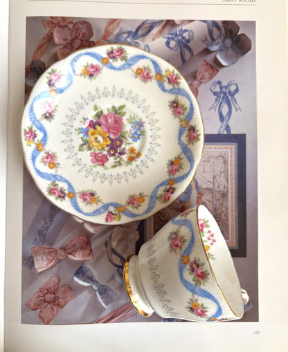 Vintage Gladstone Blue Ribbon Demitasse Teacup Duo