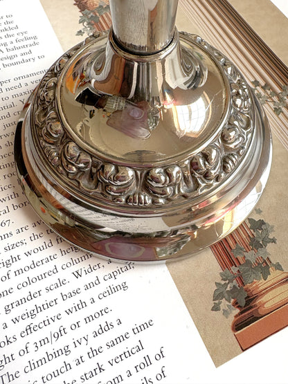 Vintage English Silver Plated Candle Stand