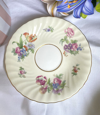 A Pair of Vintage Elegant Mintons Soup Bowls With Saucers