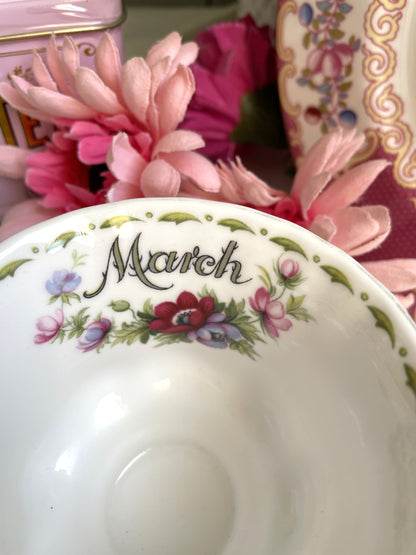 Royal Albert Anemones Flower of the Month Teacup and Saucer Duo