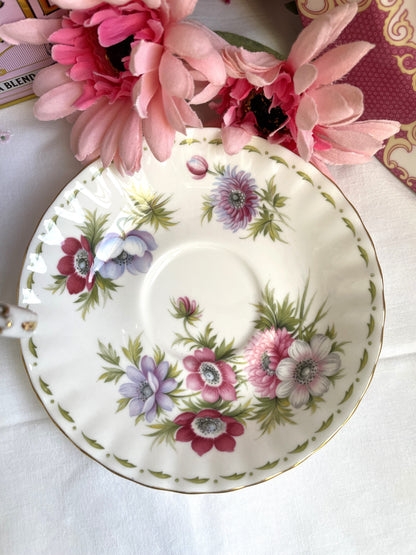 Royal Albert Anemones Flower of the Month Teacup and Saucer Duo