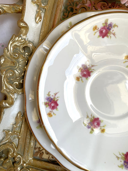Vintage Lubern 22KT Gold Teacup, Saucer & Tea Plate Trio