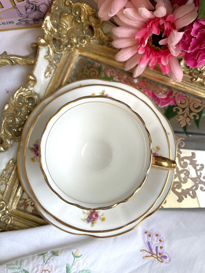 Vintage Lubern 22KT Gold Teacup, Saucer & Tea Plate Trio