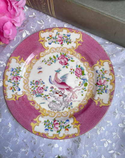 Antique Pink Cockatrice Minton Dessert Plate
