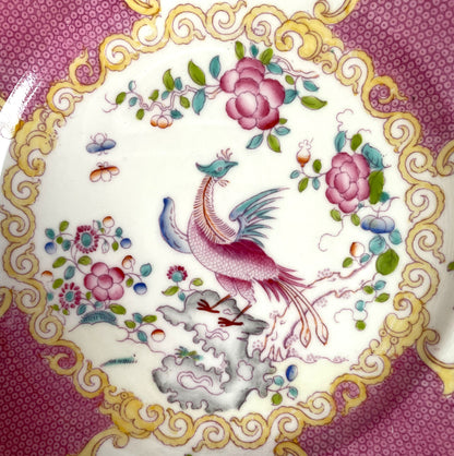 Antique Pink Cockatrice Minton Dessert Plate