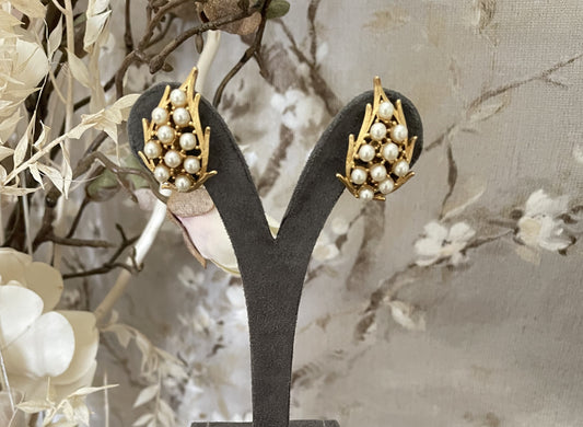 Vintage French Leaf Earrings