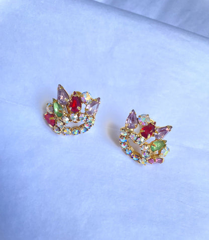 French Tutti Frutti Vintage Earrings